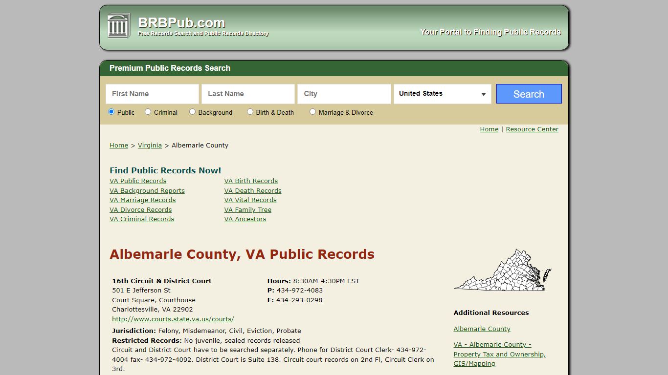 Albemarle County Public Records | Search Virginia ...