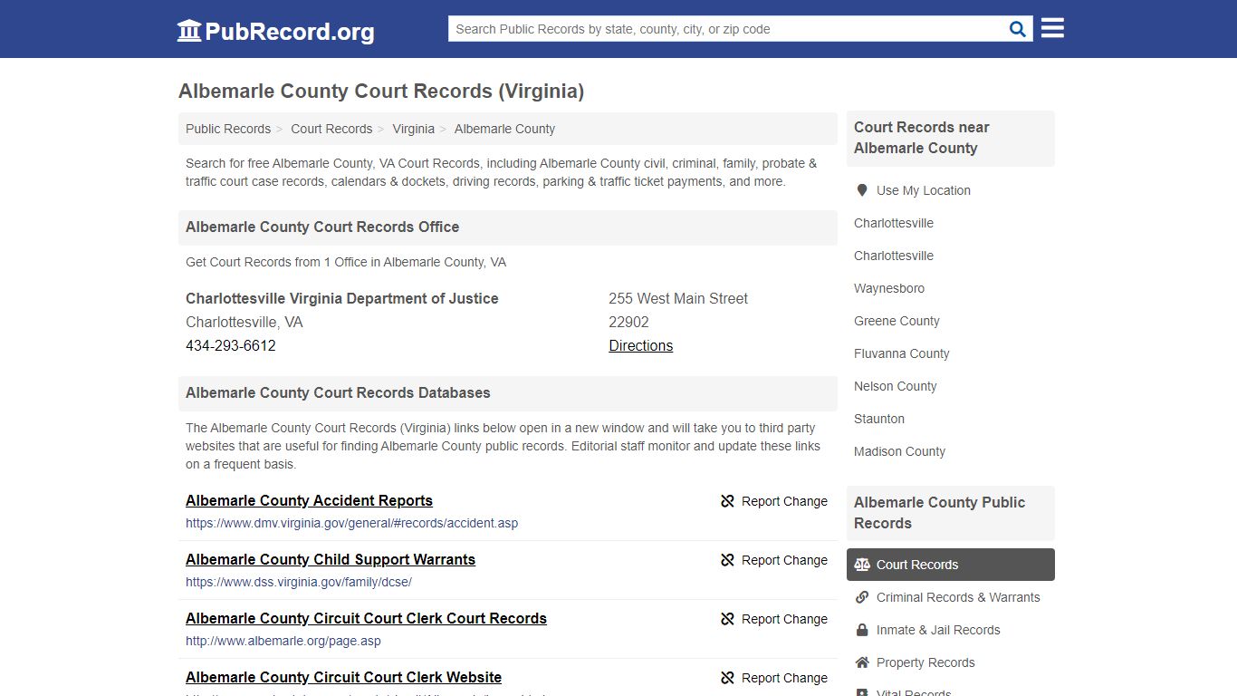 Free Albemarle County Court Records (Virginia Court Records)