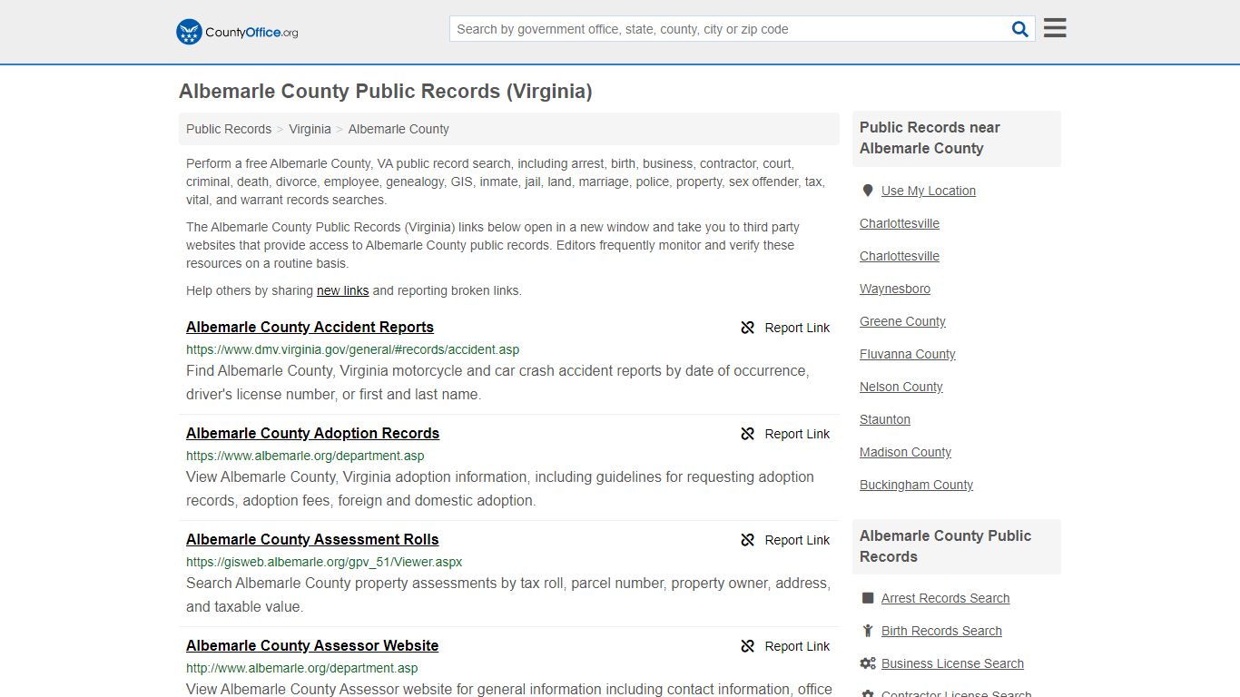 Public Records - Albemarle County, VA (Business, Criminal ...